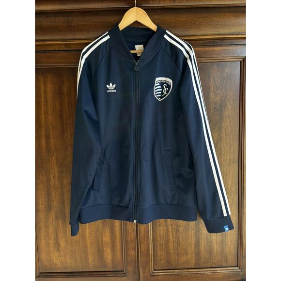 Sporting Kansas City XL Track Jacket Blue MLS Soccer Zip Up KC - Picture 1 of 7